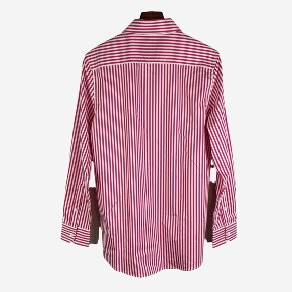 G/Fore Long Sleeve Button Down Dress Shirt Mens L Pink White Striped MSRP $185 - Picture 5 of 9